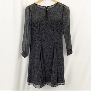 J. Crew Silk Black & White Dot Dress 00